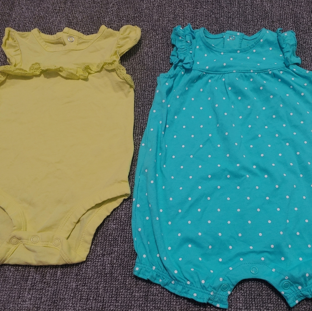 Two 1-Piece Carter's Baby Girl Outfits